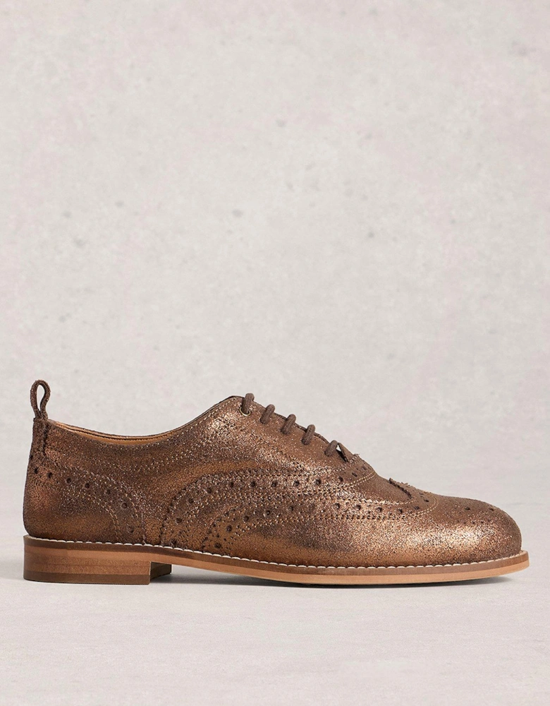 Thistle Lace Up Brogue - Gold