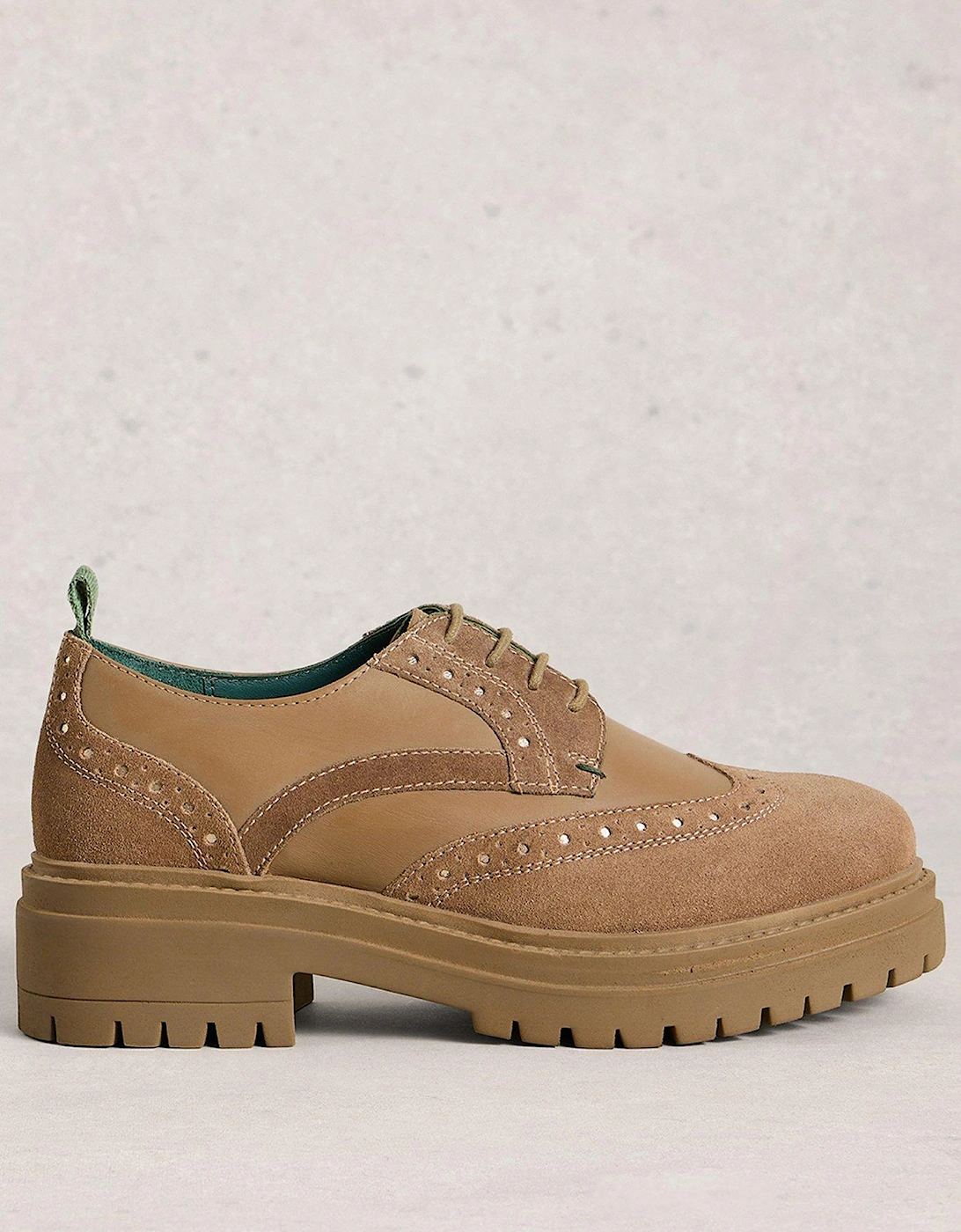 Thistle Chunky Lace Up Brogue - Beige, 2 of 1