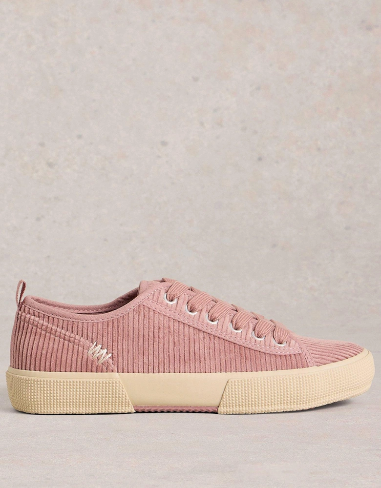 Pippa Cord Lace Up Trainer - Pink
