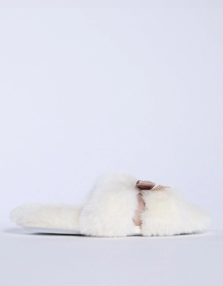 Plush Bow Slider - Ivory Mix