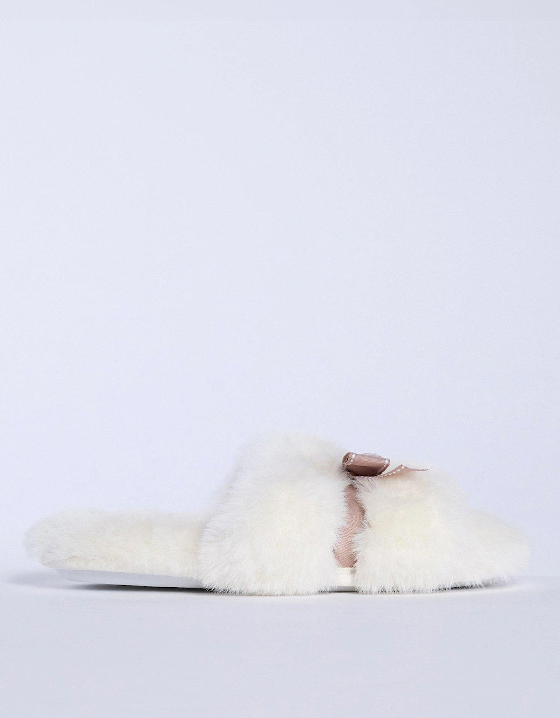Plush Bow Slider - Ivory Mix, 2 of 1