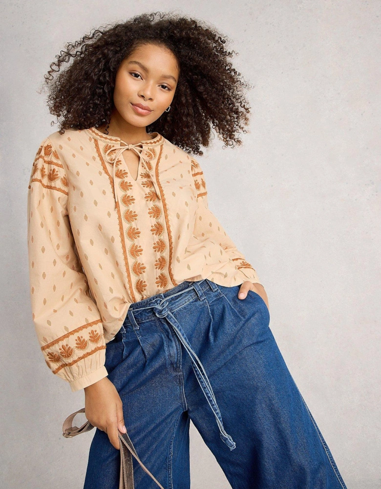 Lila Embroidered Top - White