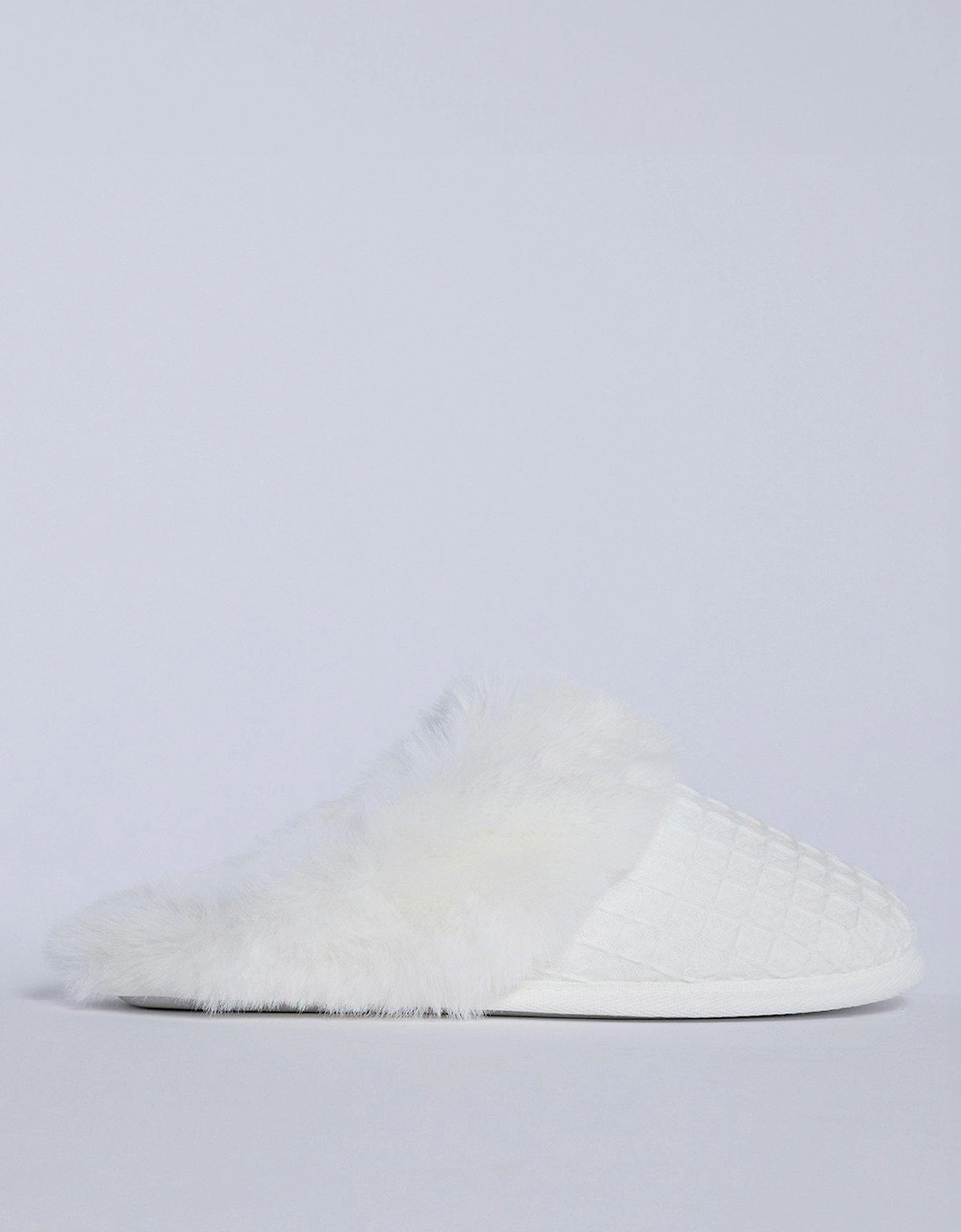 Waffle Plush Mule - White, 2 of 1