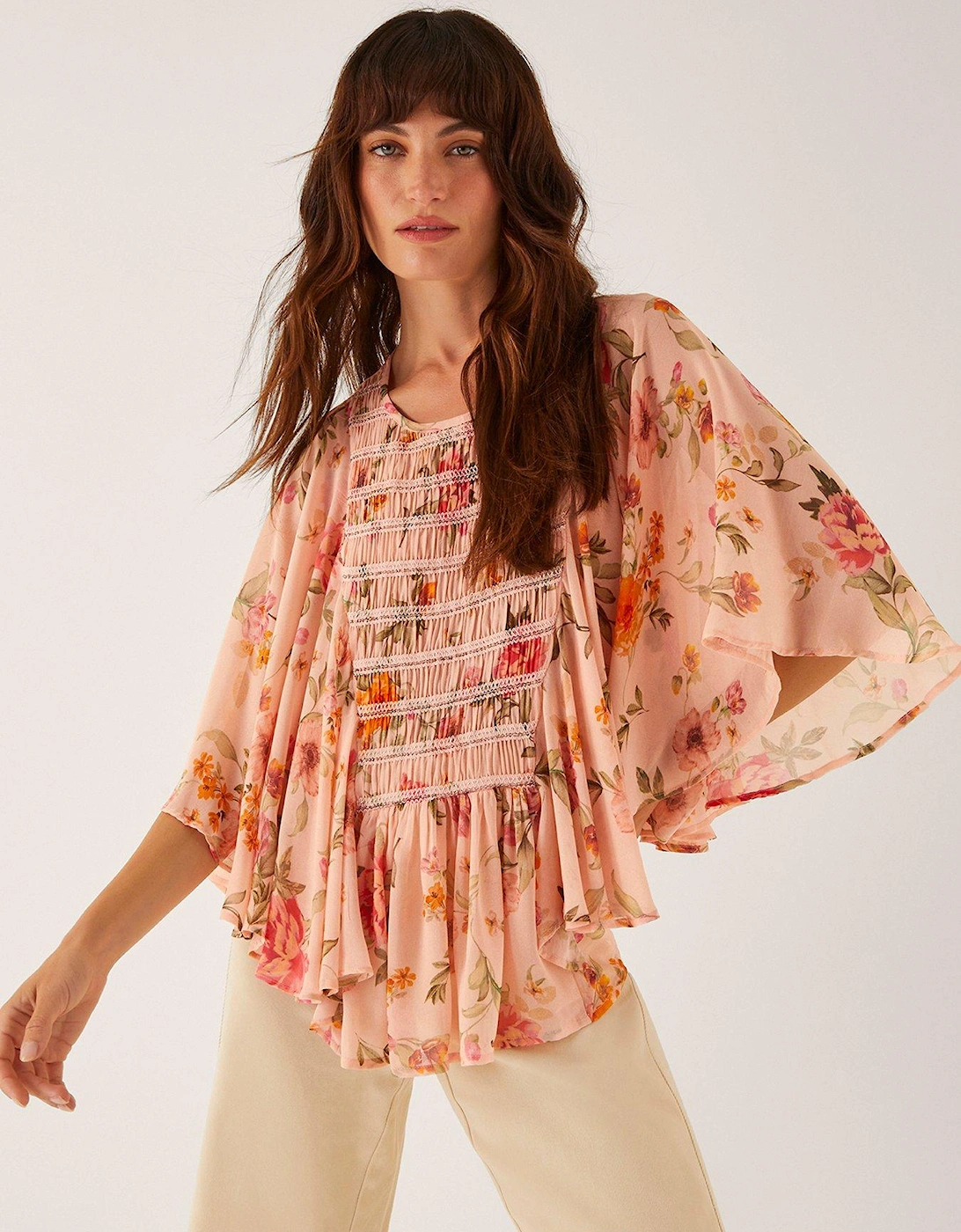 Cassia Floral Blouse - Nude, 2 of 1