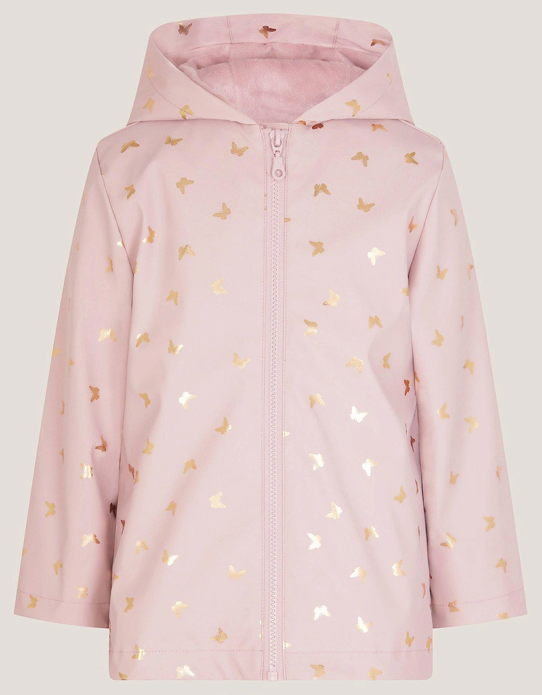 Girls Butterfly Foil Print Raincoat - Pink, 2 of 1