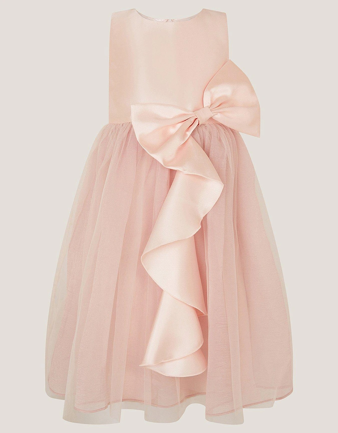 Girls Waterfall Bow Tulle Dress - Pink, 2 of 1