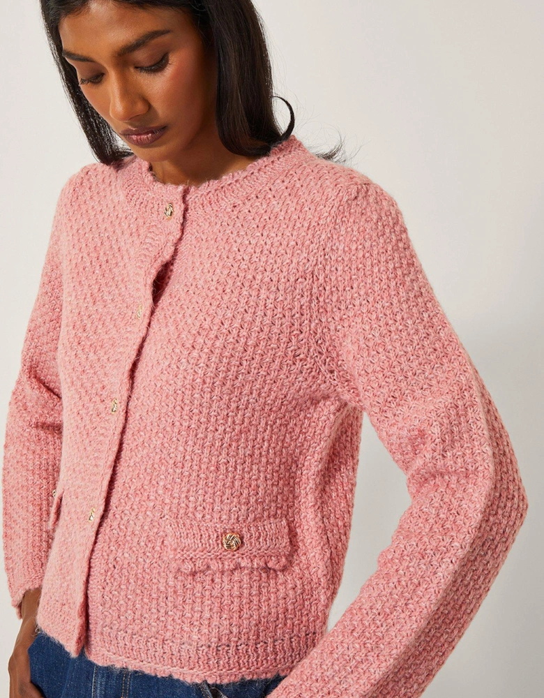 Suki Stitch Cardigan - Pink