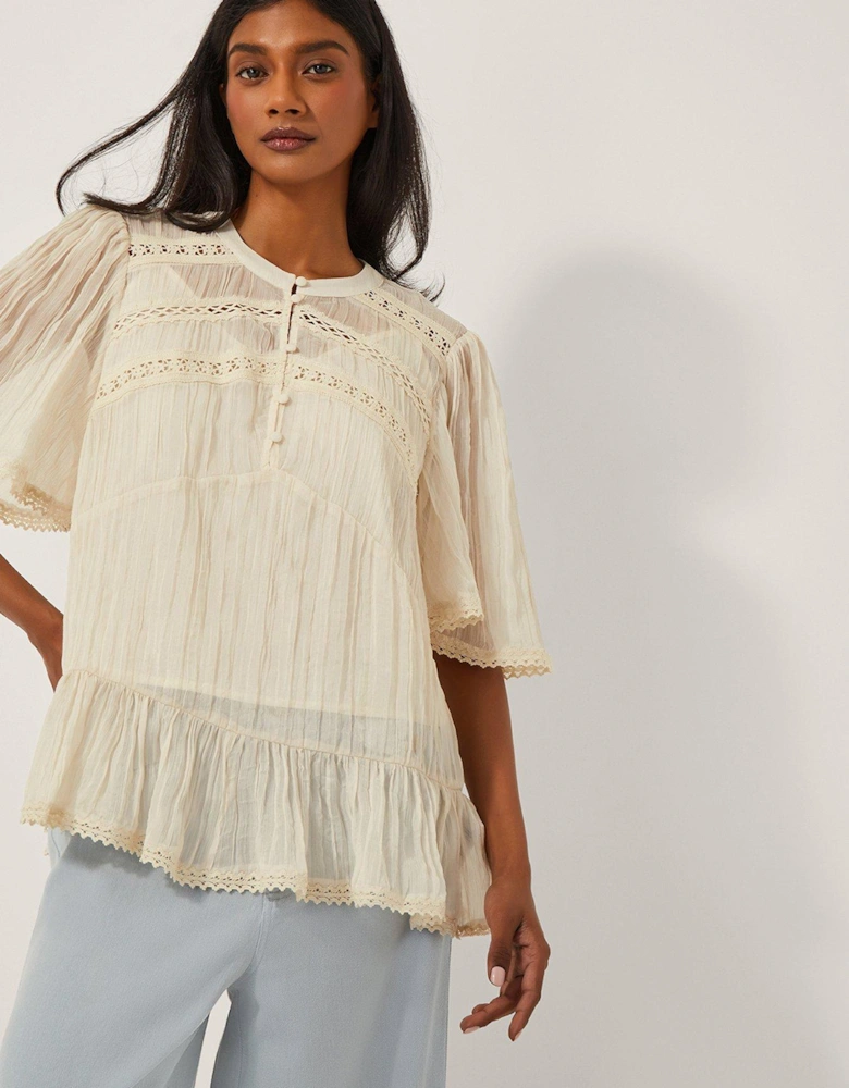 Edith Lace Top - Ivory