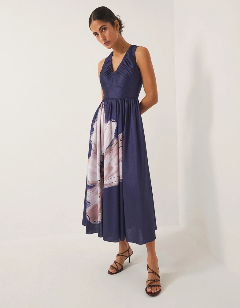 Sylvia Printed Dress - Navy