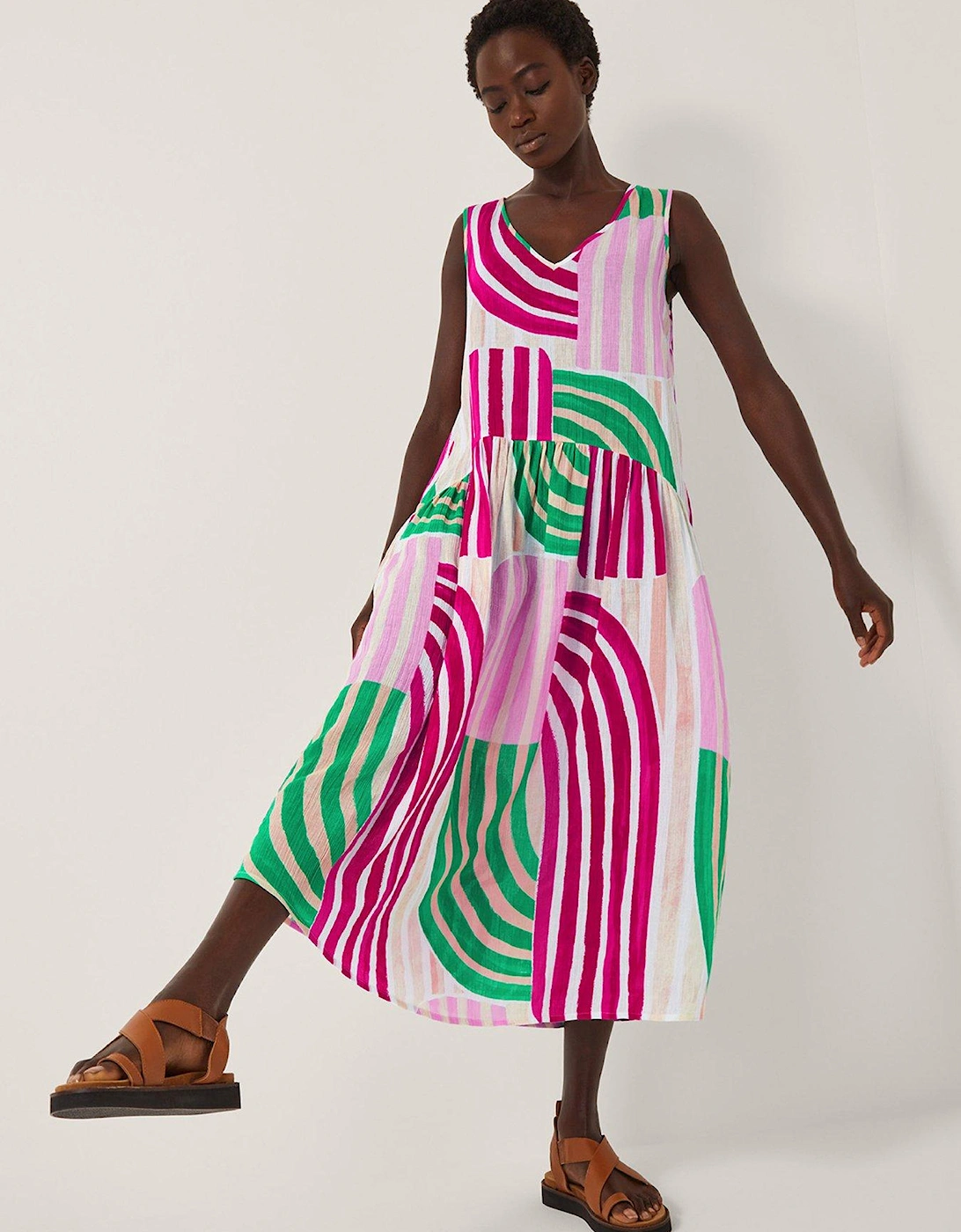 Georgia Stripe Dress - Ivory, 2 of 1
