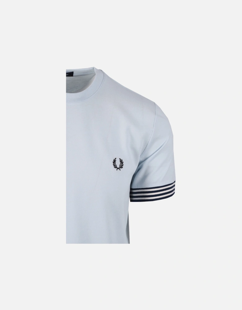 STRIPED CUFF T-SHIRT LIGHT ICE