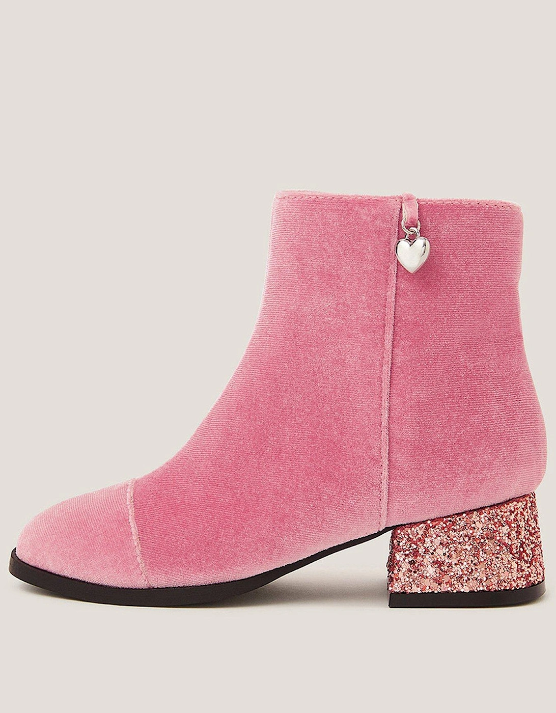 Girls Velvet Charm Boots - Pink, 2 of 1