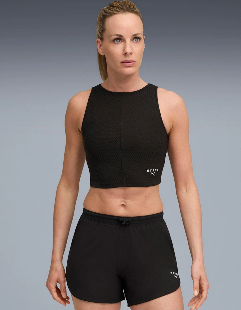 Womens X Hyrox Rib Crop Tank - Black