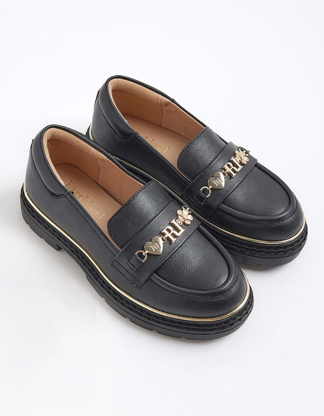 Older Girls Flower Chain Loafers - Black, 2 of 1