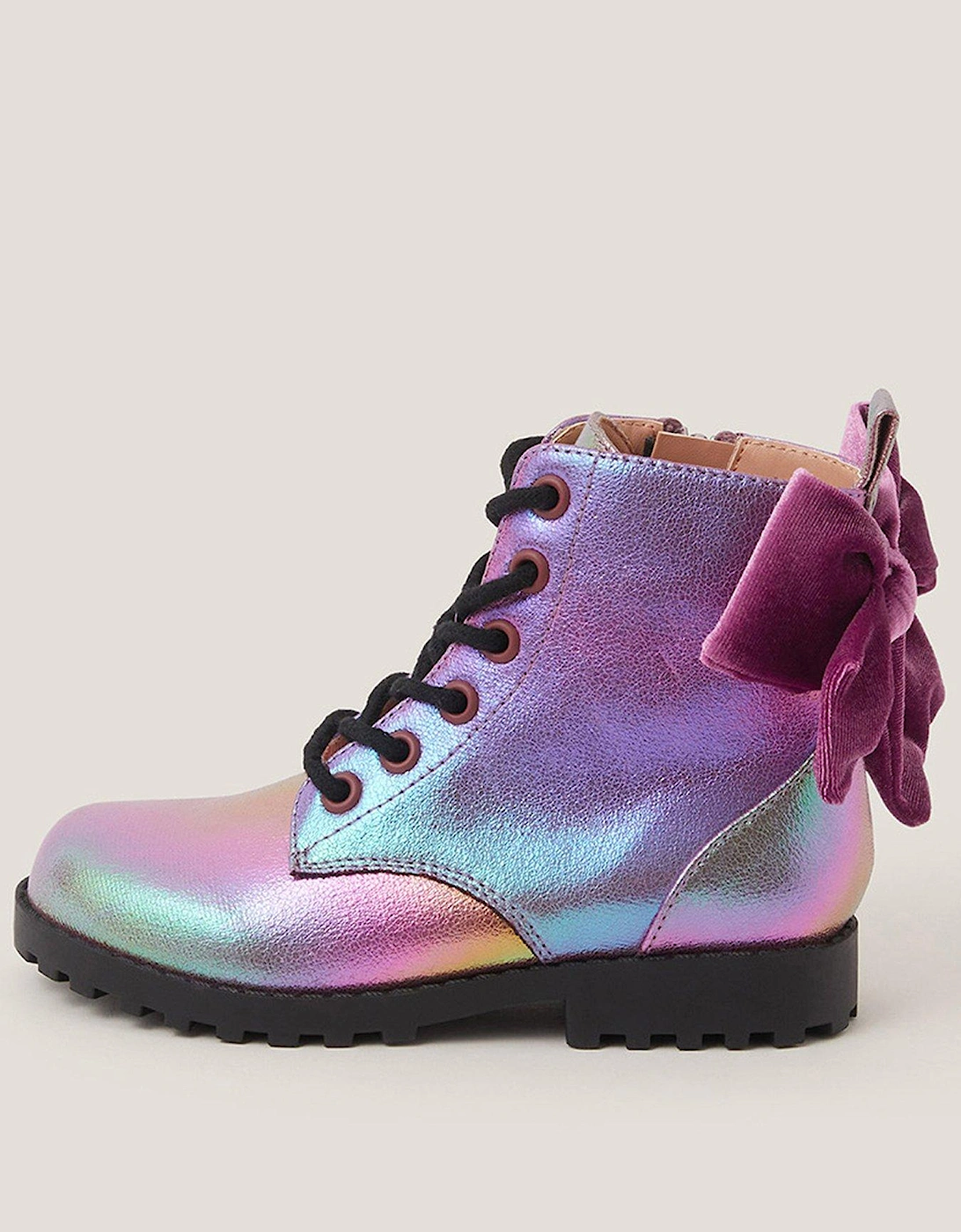 Girls Rainbow Lace Up Boots - Pink, 2 of 1