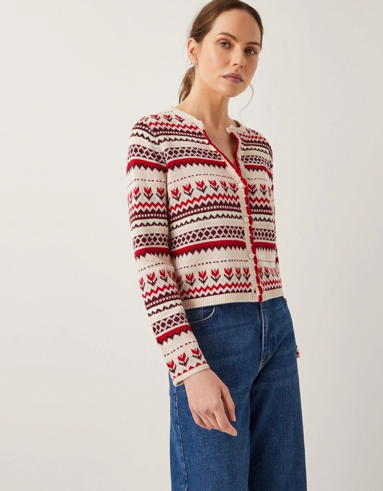 Juno Jacquard Cardigan - Ivory