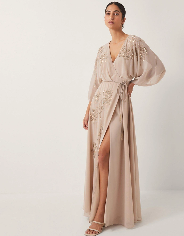 Skyla Wrap Dress - Nude