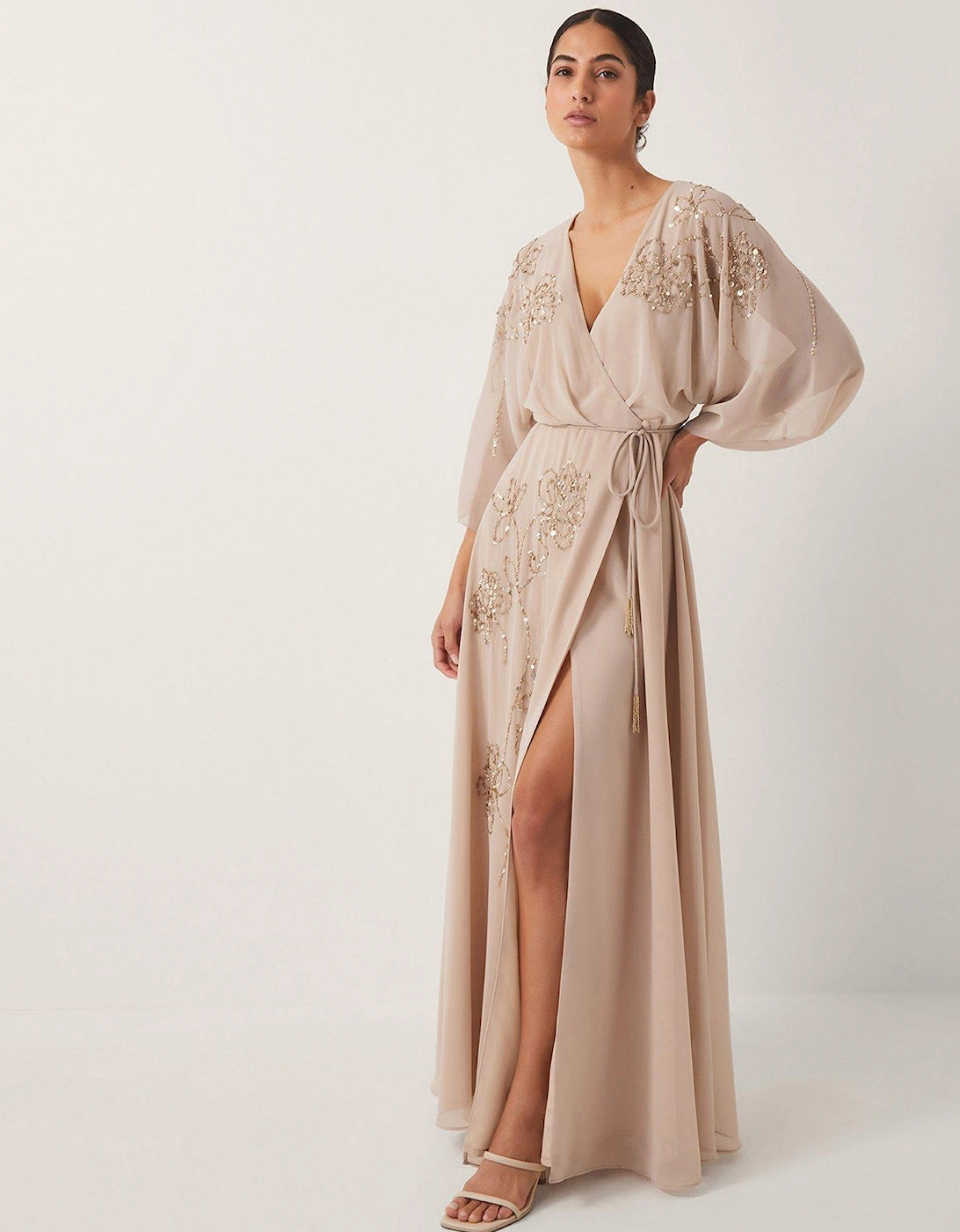 Skyla Wrap Dress - Nude, 2 of 1