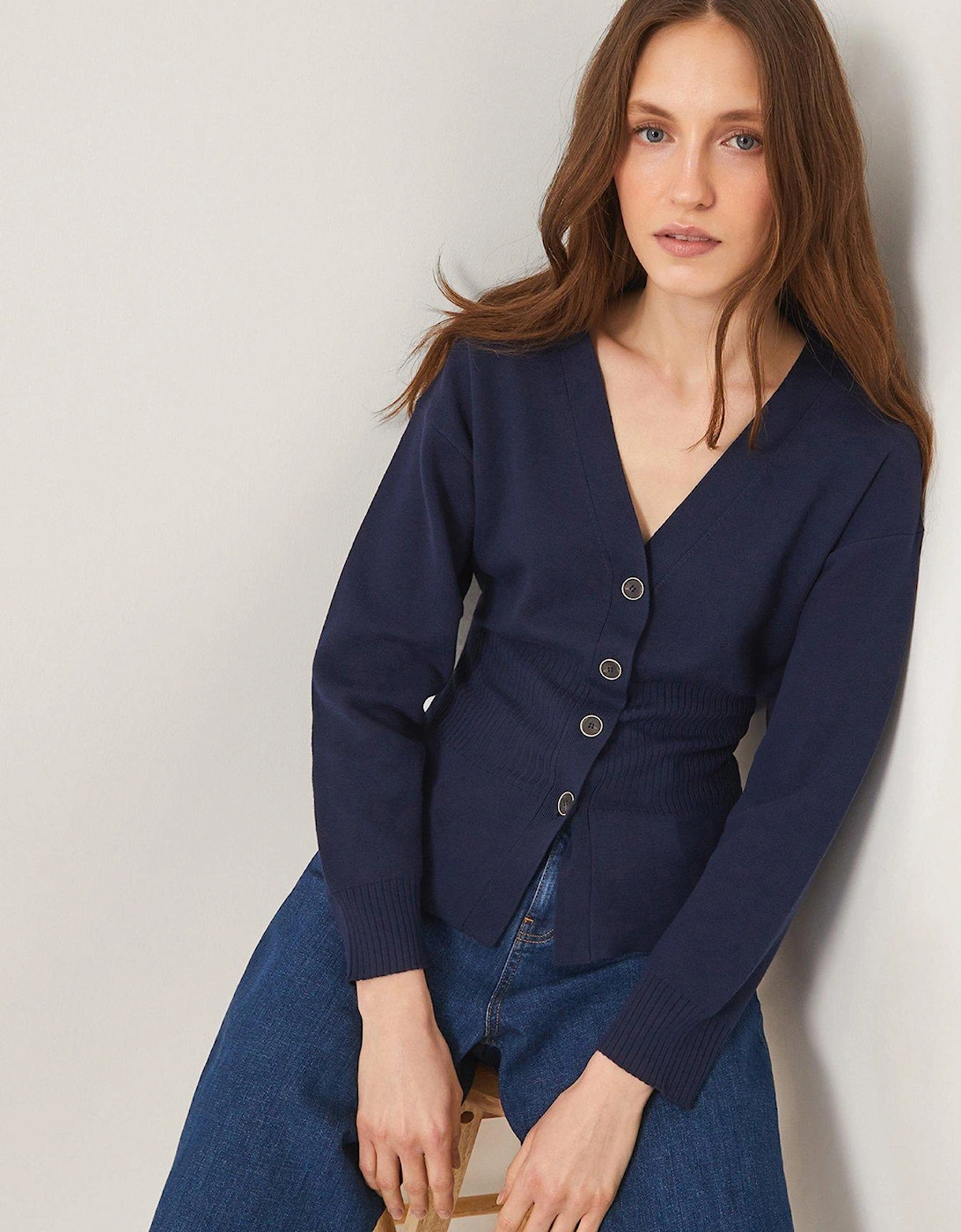 Suzy Shaped Cardigan - Navy, 2 of 1