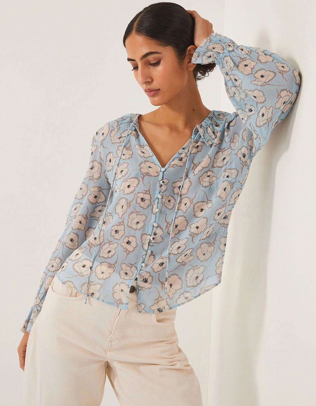 Chloe Ruffle Blouse - Blue, 2 of 1