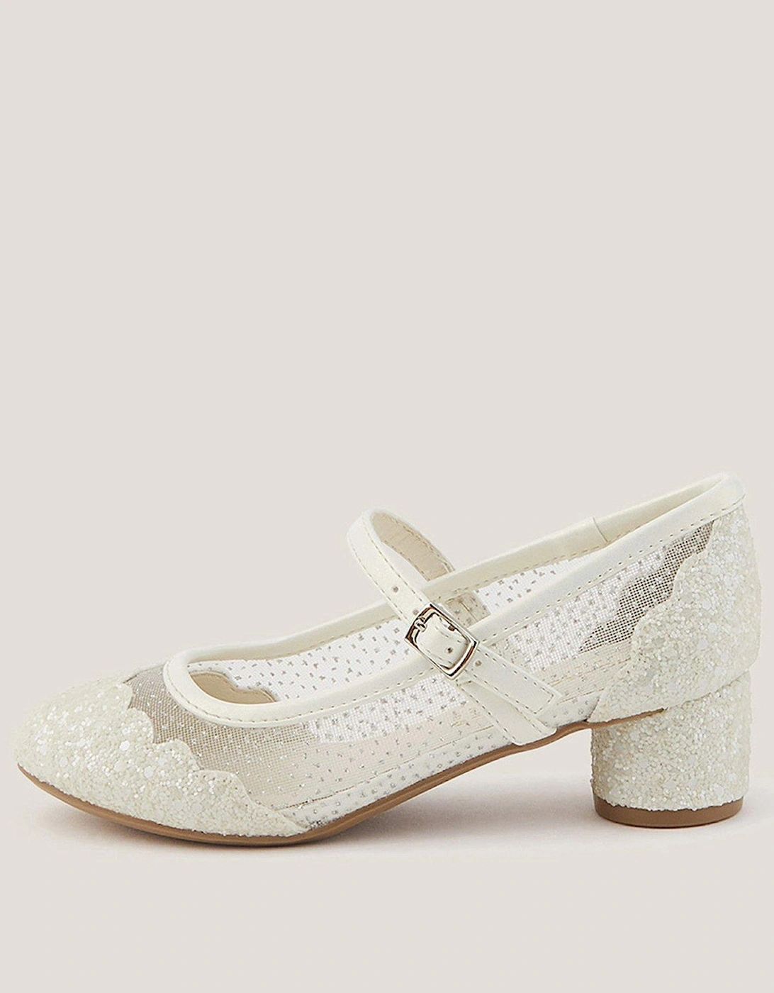 Girls Annabelle Bow Princess Heel Shoes - Light Cream, 2 of 1