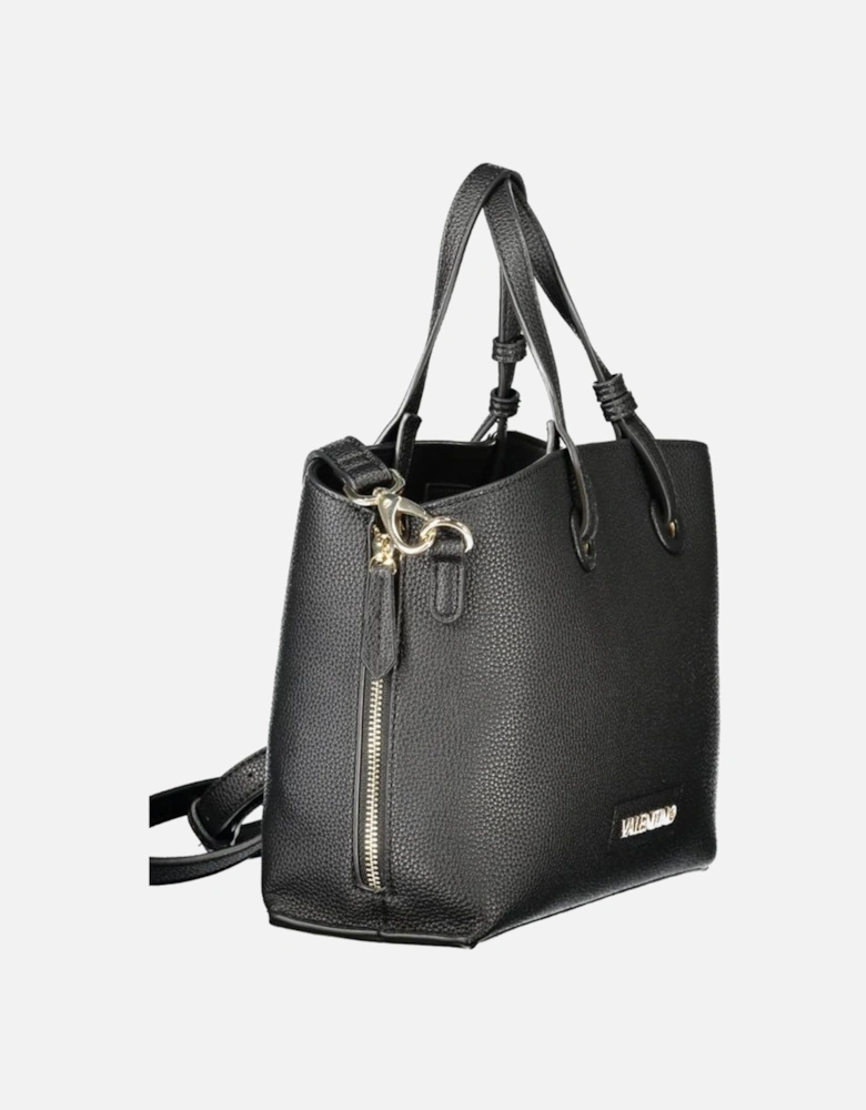 Expandable Polyethylene Handbag with Dual Compartments Women - Black