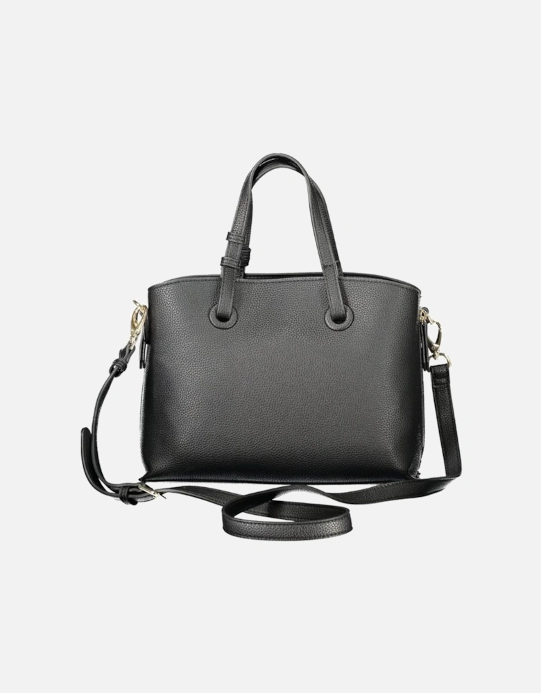 Expandable Polyethylene Handbag with Dual Compartments Women - Black