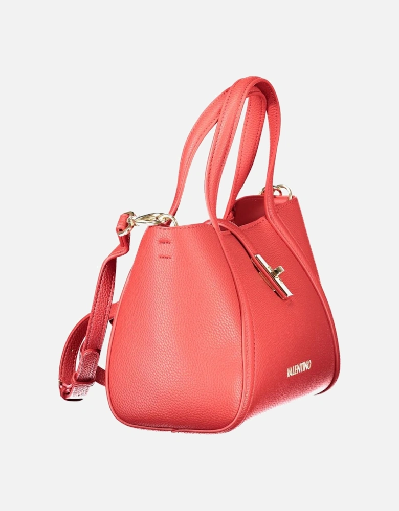 Elegant Polyethylene Handbag with Removable Pouch Women - Red