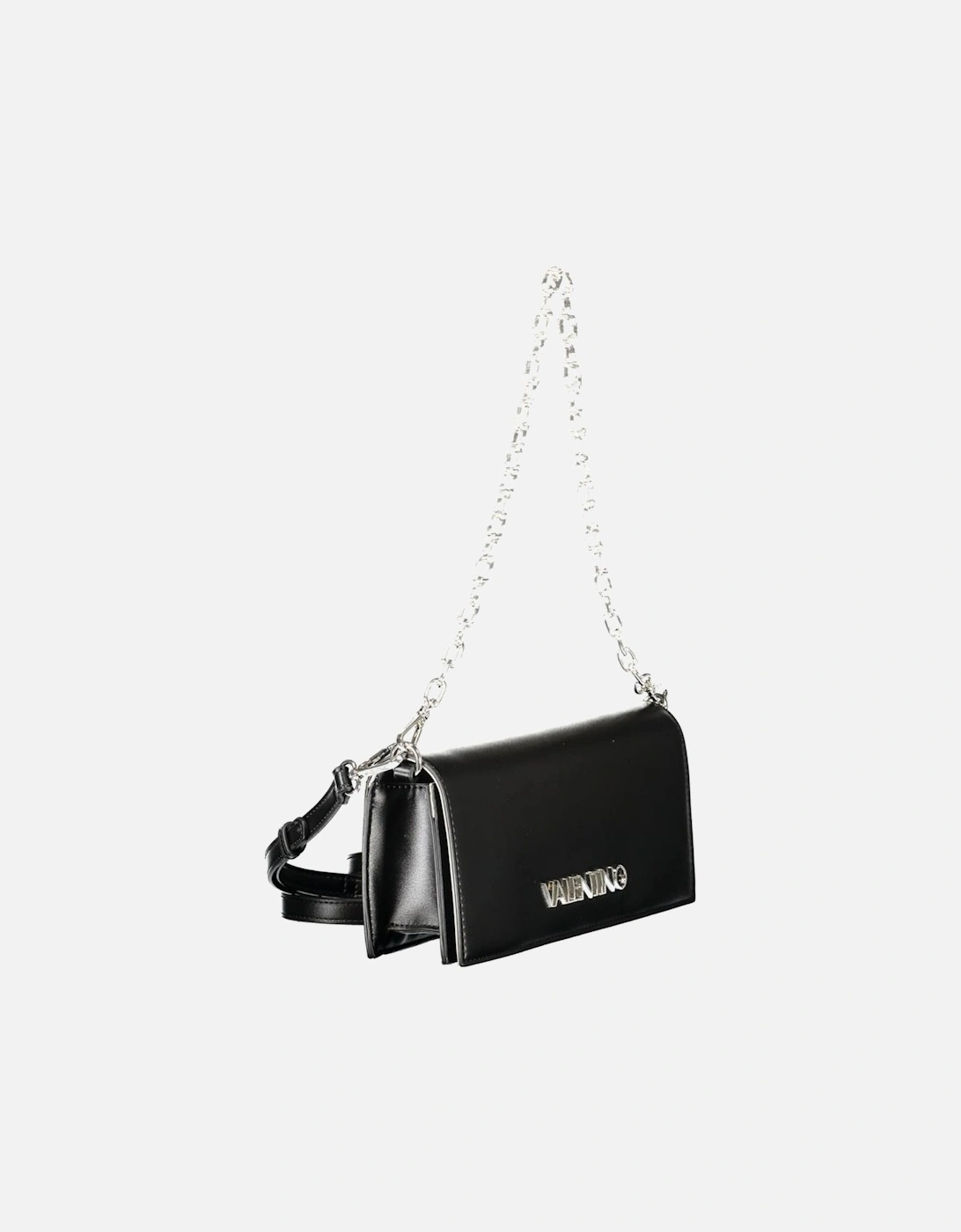 Versatile 1 Handle Shoulder Bag with Chain and Strap Women - Black