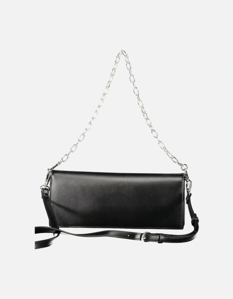 Versatile 1 Handle Shoulder Bag with Chain and Strap Women - Black