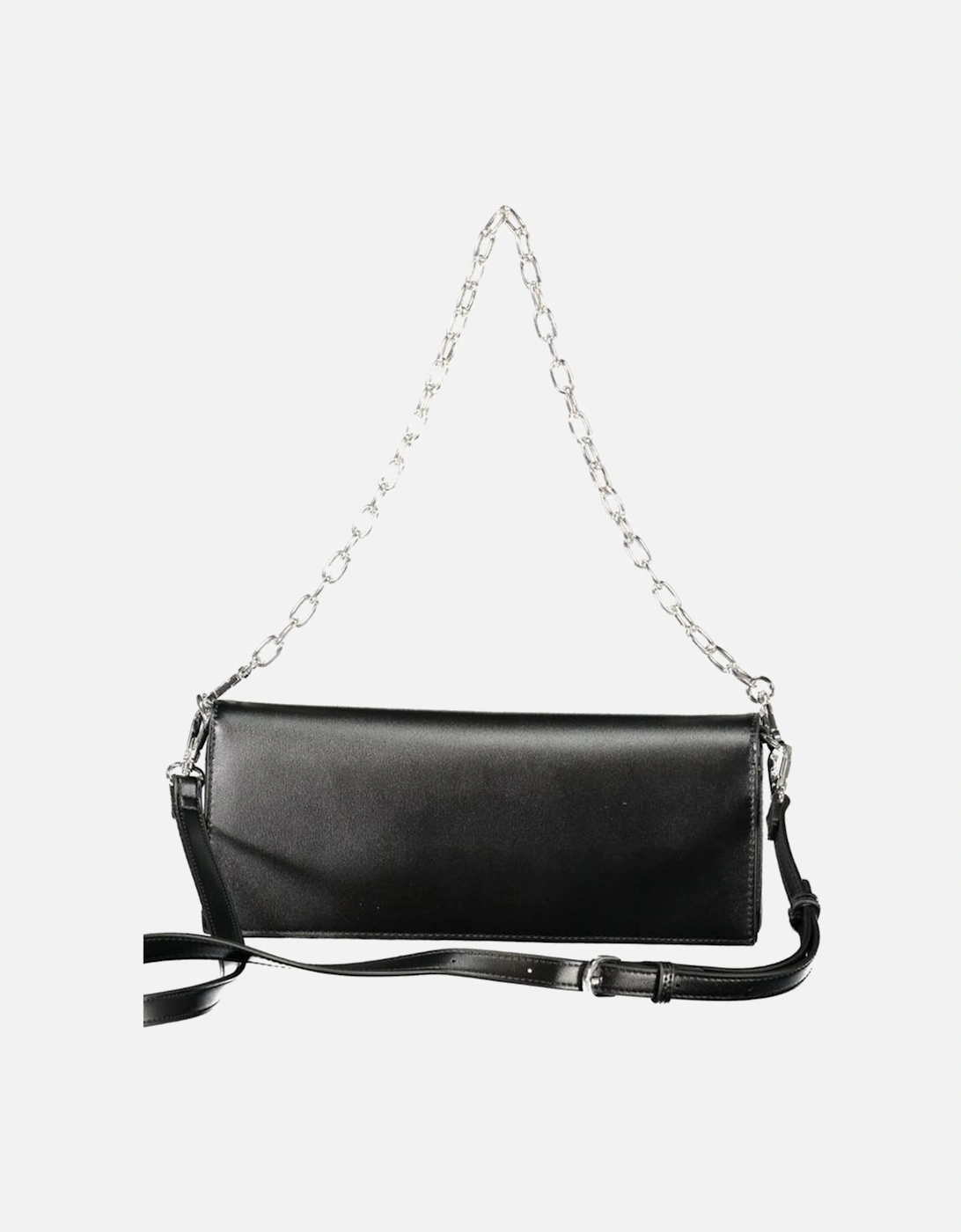 Versatile 1 Handle Shoulder Bag with Chain and Strap Women - Black