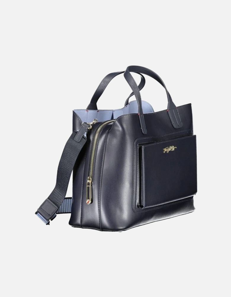 Bag with Handles and Adjustable Shoulder Strap Women - Blue Handbags