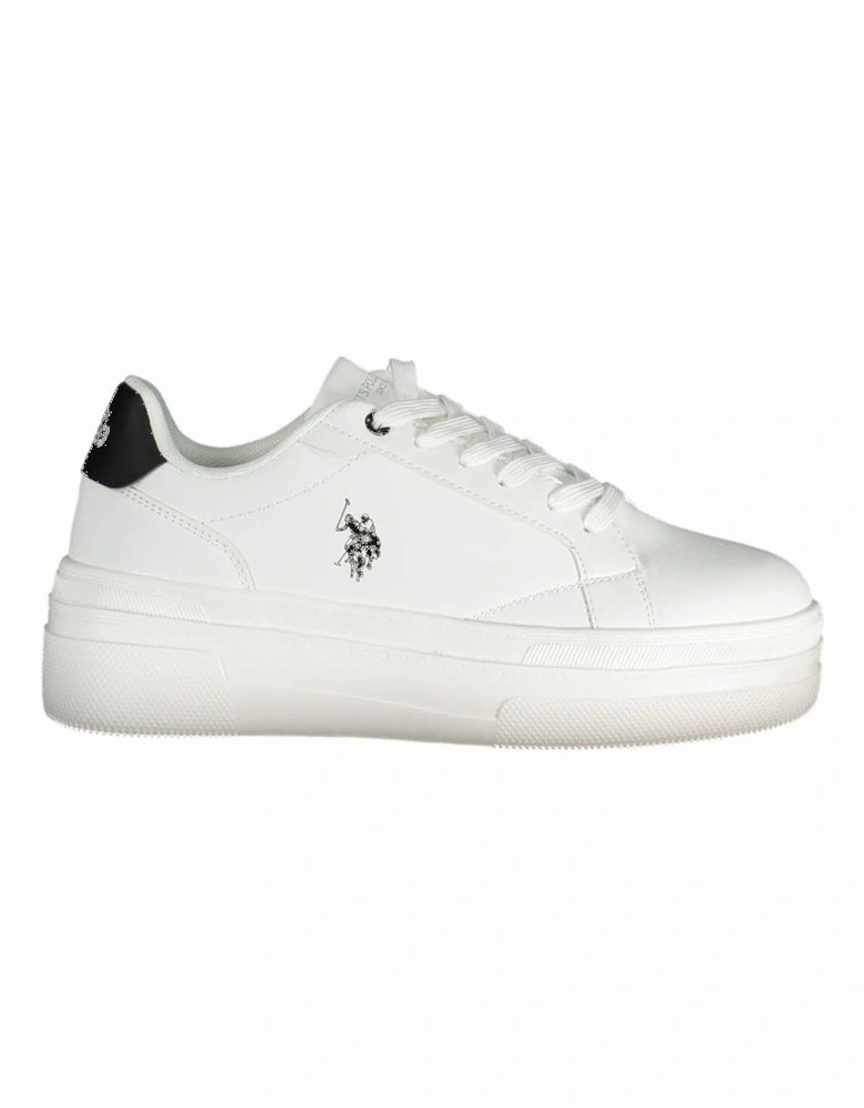 Contrasting Detail Logo Sports Shoe with Laces Women - White Sneakers