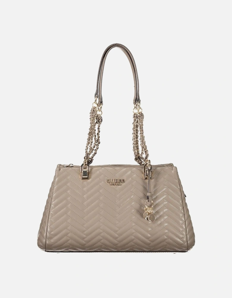 Dual Chain Shoulder Handle Handbag Women - Brown