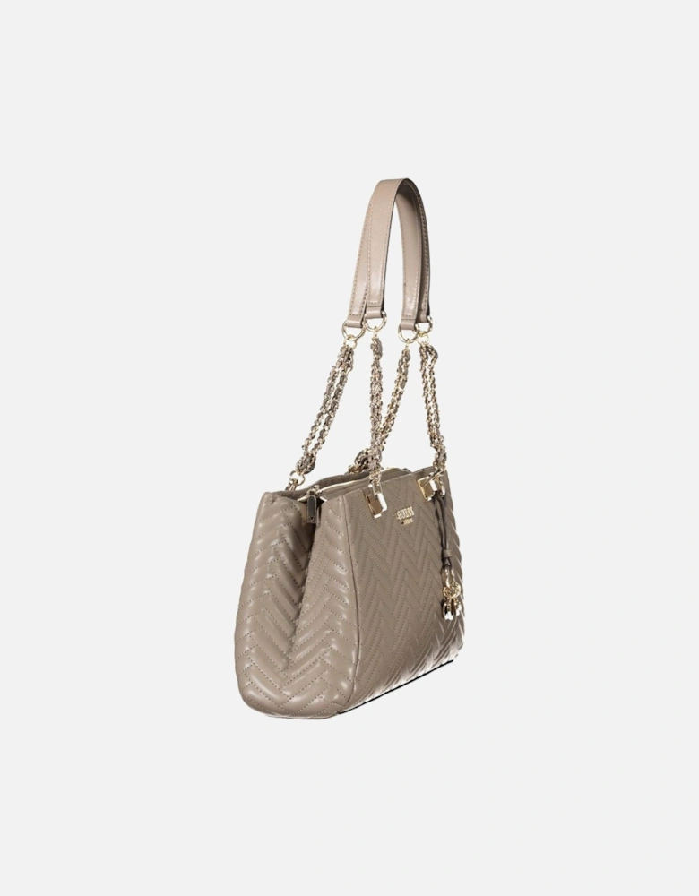Dual Chain Shoulder Handle Handbag Women - Brown