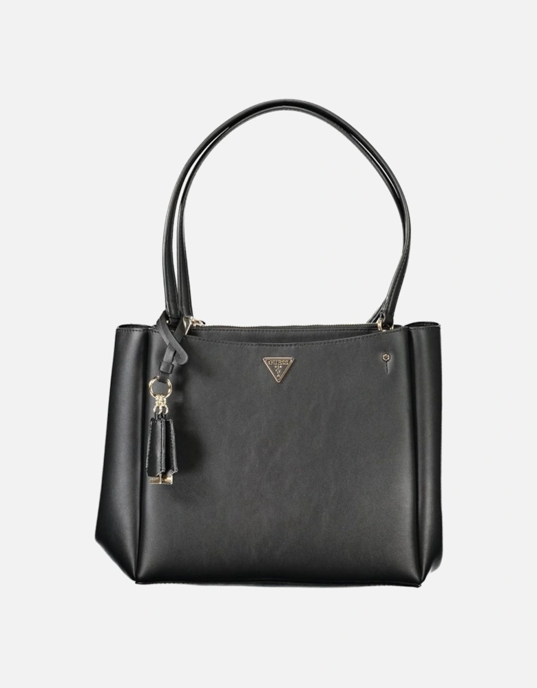 Twin Handle Tote with External Pockets Women - Black Handbags