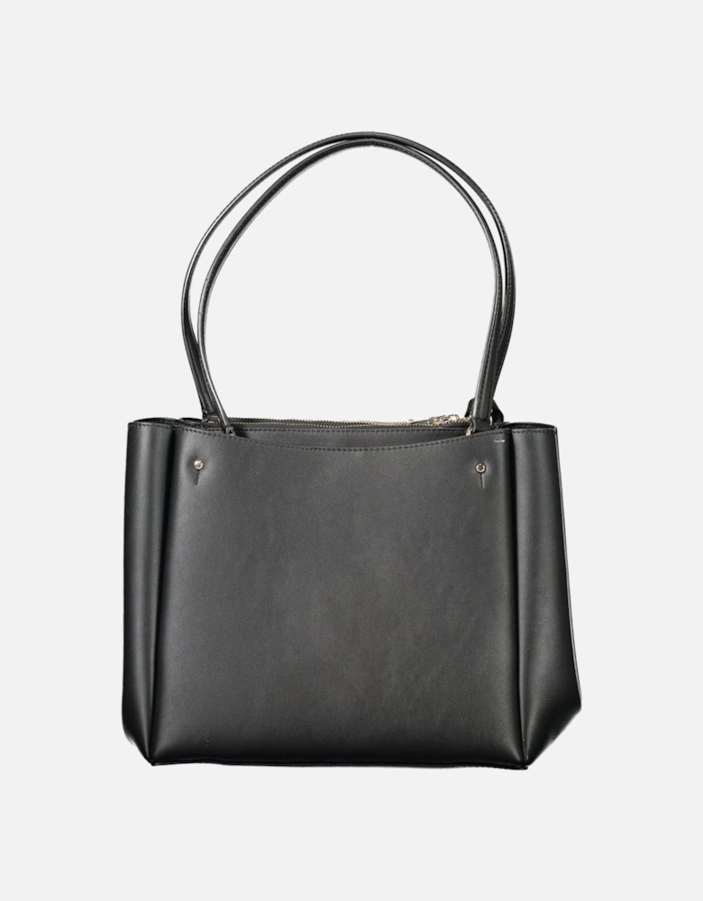 Twin Handle Tote with External Pockets Women - Black Handbags