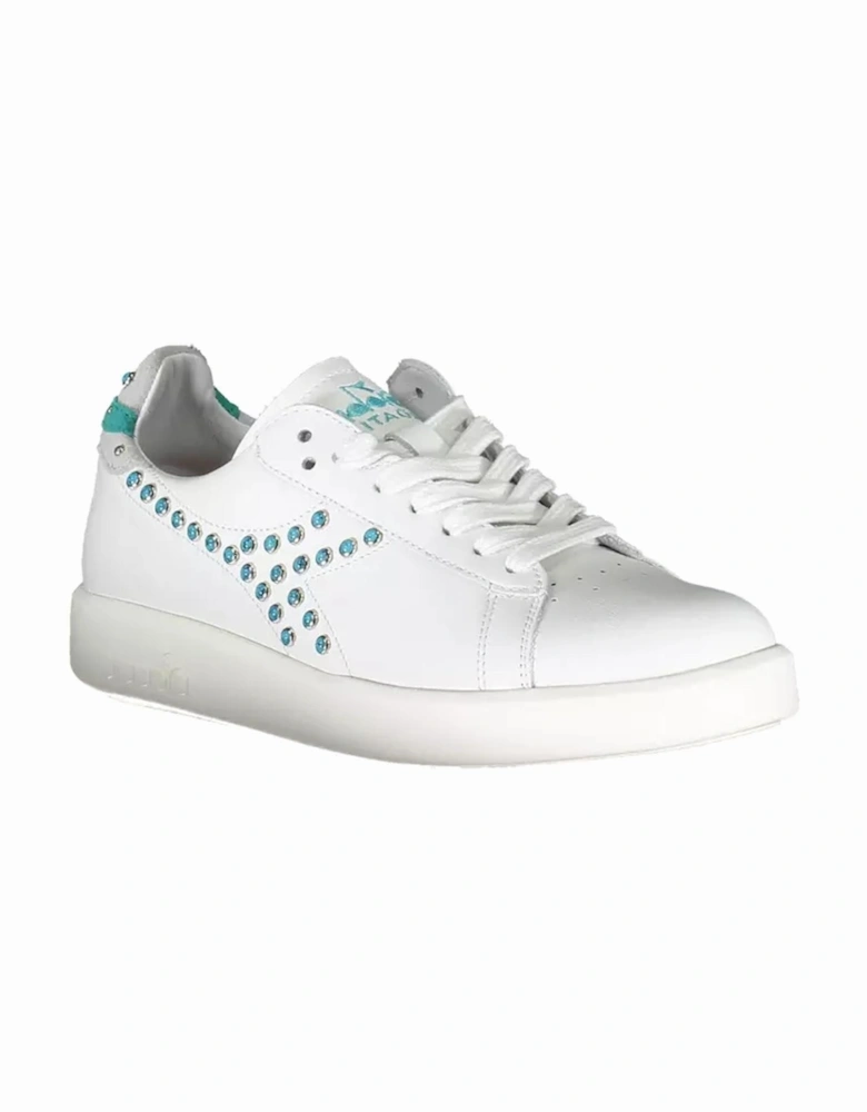 Laced sports shoes with contrasting details and logo Women - White