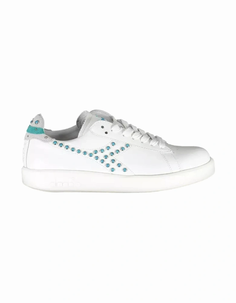 Laced sports shoes with contrasting details and logo Women - White