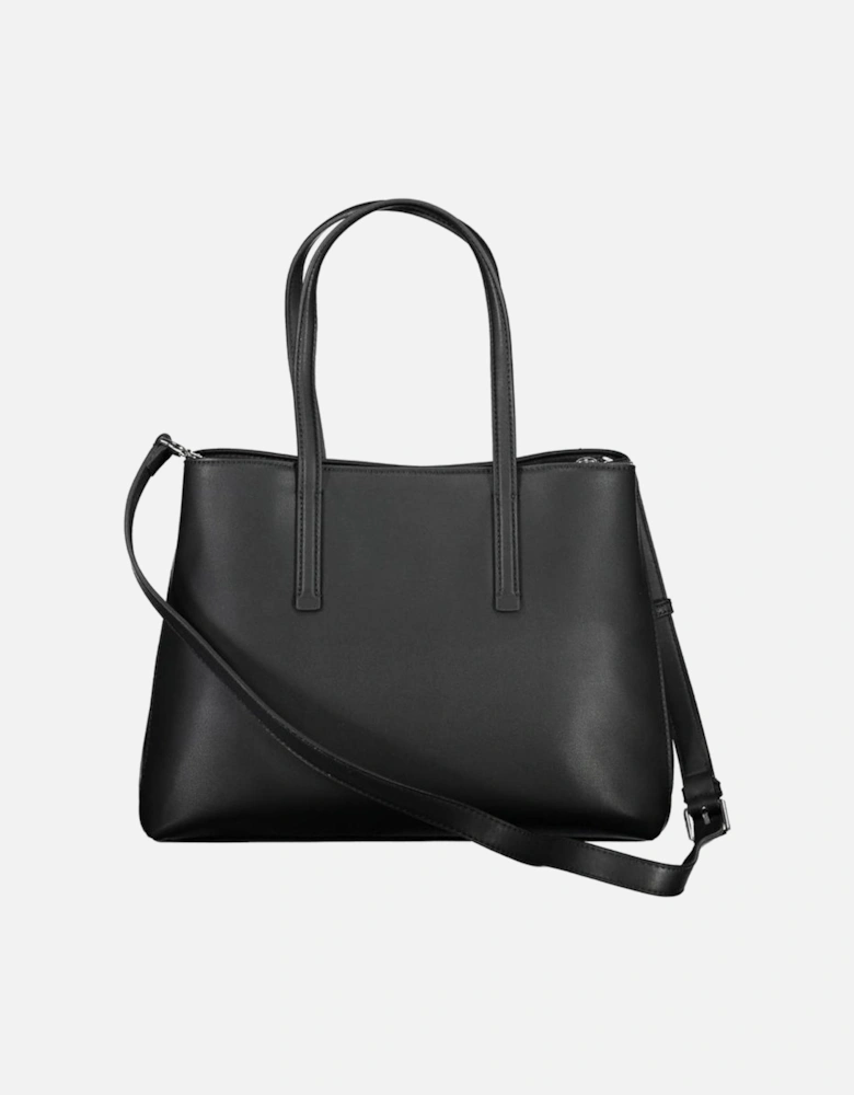 Eco-Friendly Dual-Handle Handbag with Shoulder Strap Women - Black