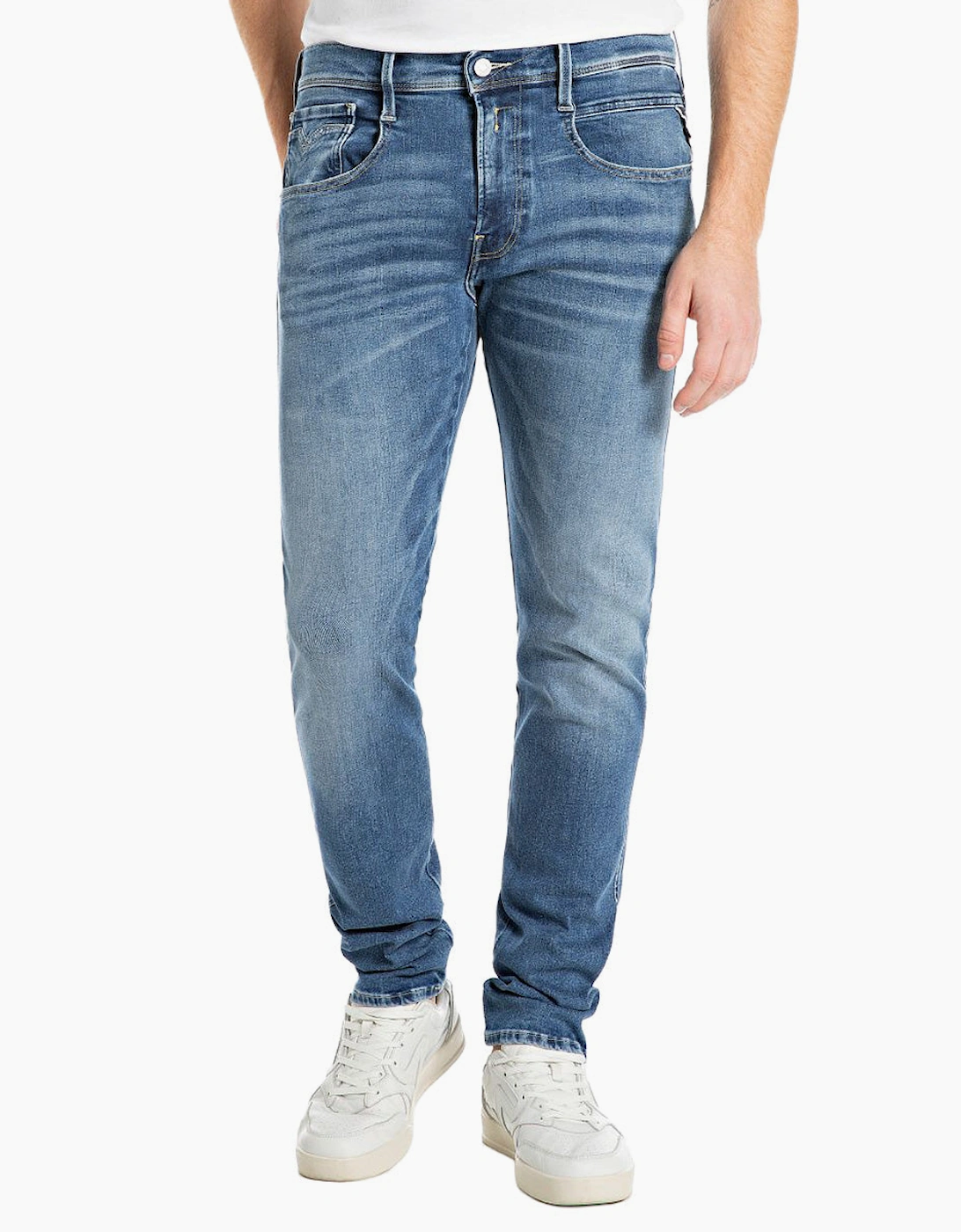 Men's Replay Hyperflex Anbass Slim Tapered Jeans - Blue - Size: 32/30
