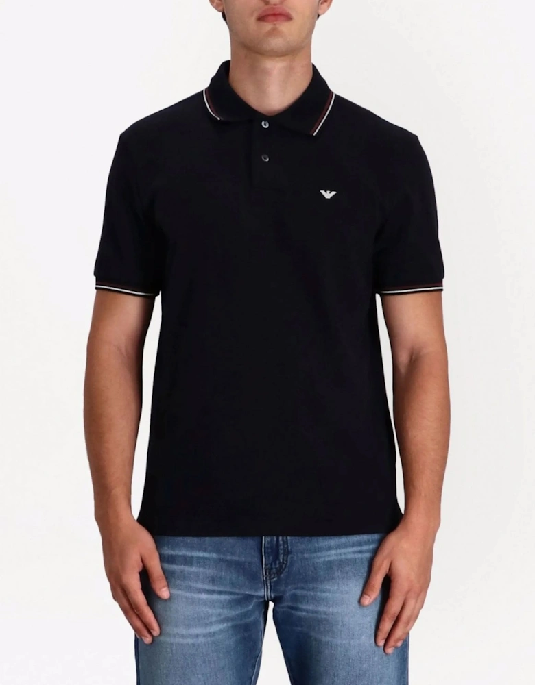 Contrast Trim Polo Navy