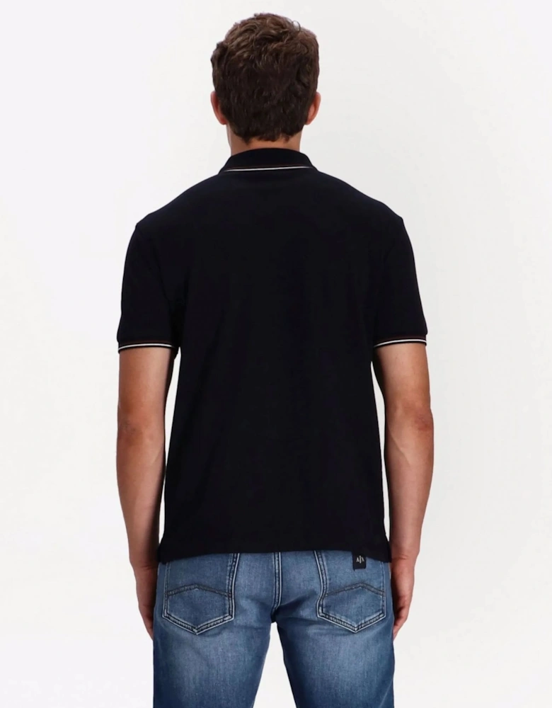 Contrast Trim Polo Navy