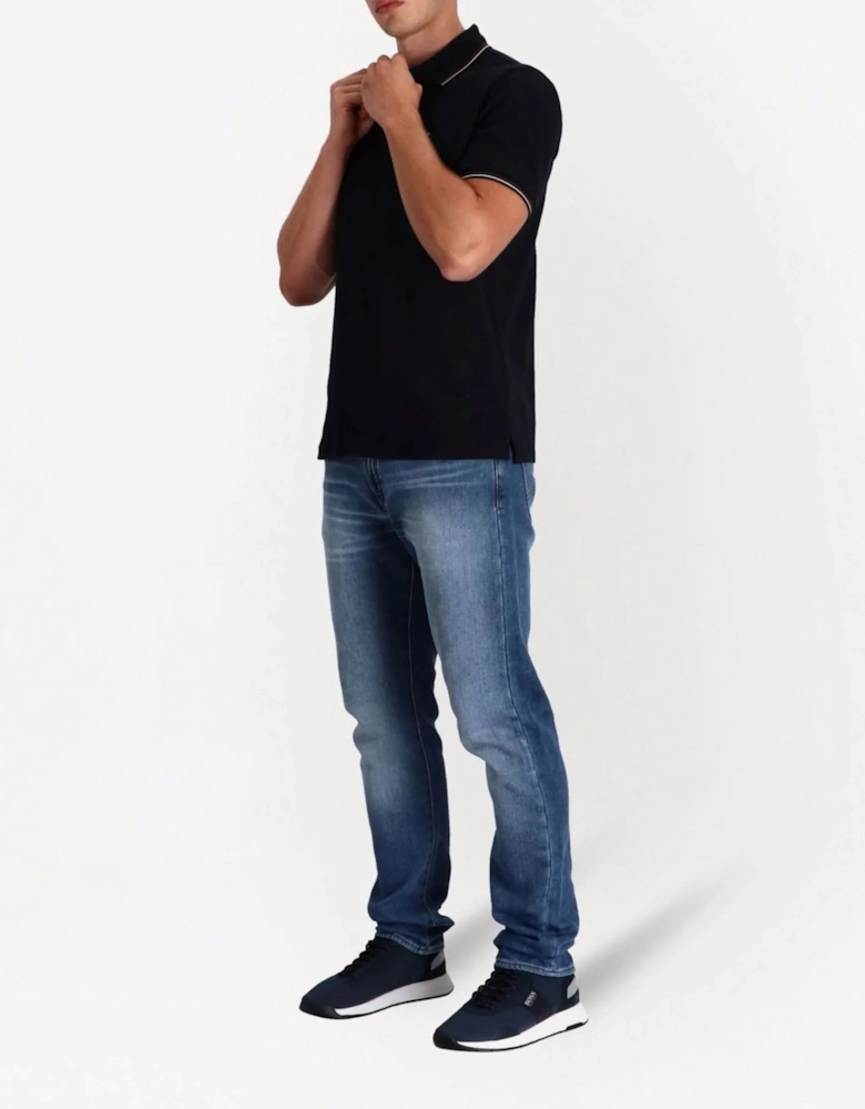 Contrast Trim Polo Navy