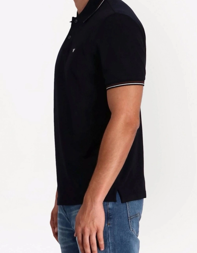 Contrast Trim Polo Navy