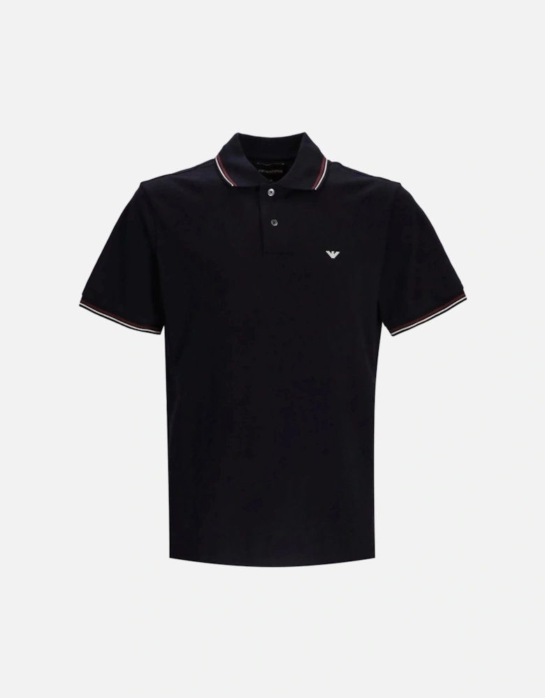 Contrast Trim Polo Navy