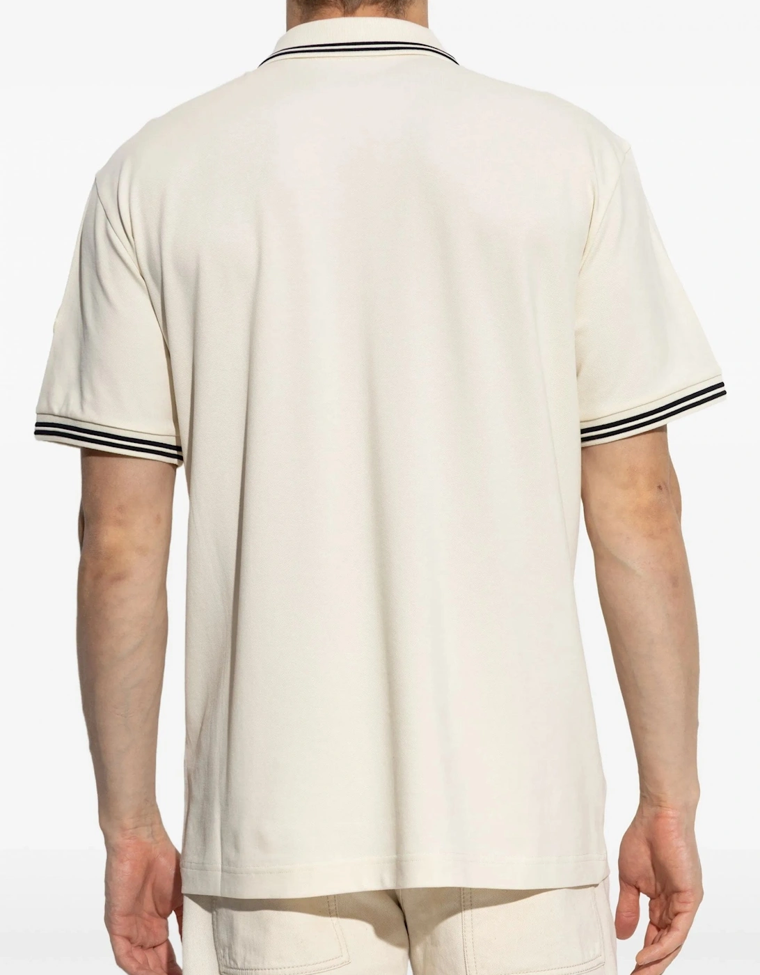 Branded Cotton Polo Shirt Beige