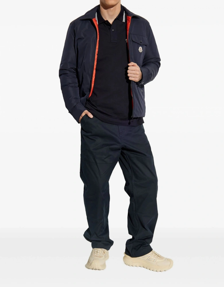Branded Cotton Polo Shirt Navy