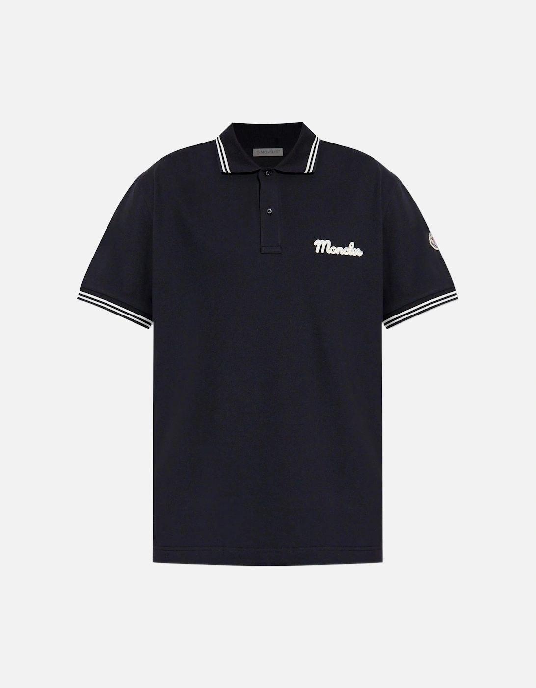 Branded Cotton Polo Shirt Navy, 6 of 5