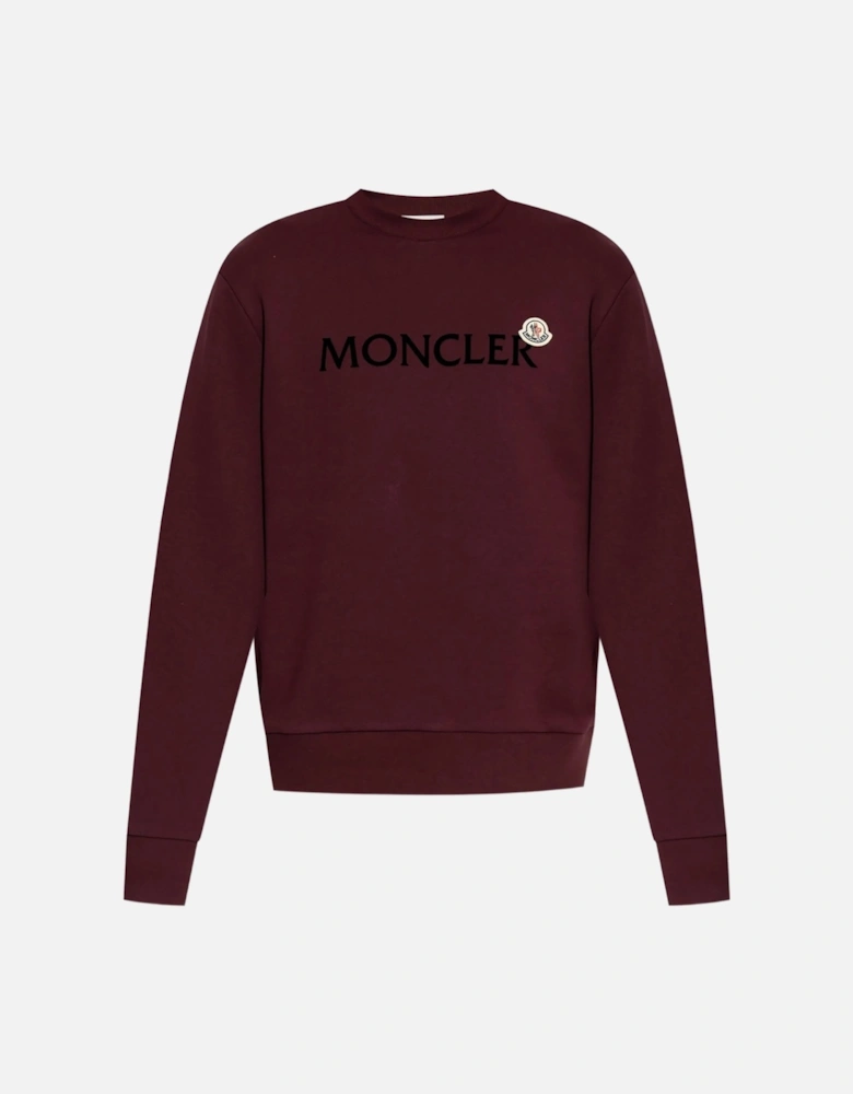 Flock Logo Sweatshirt Burgundy
